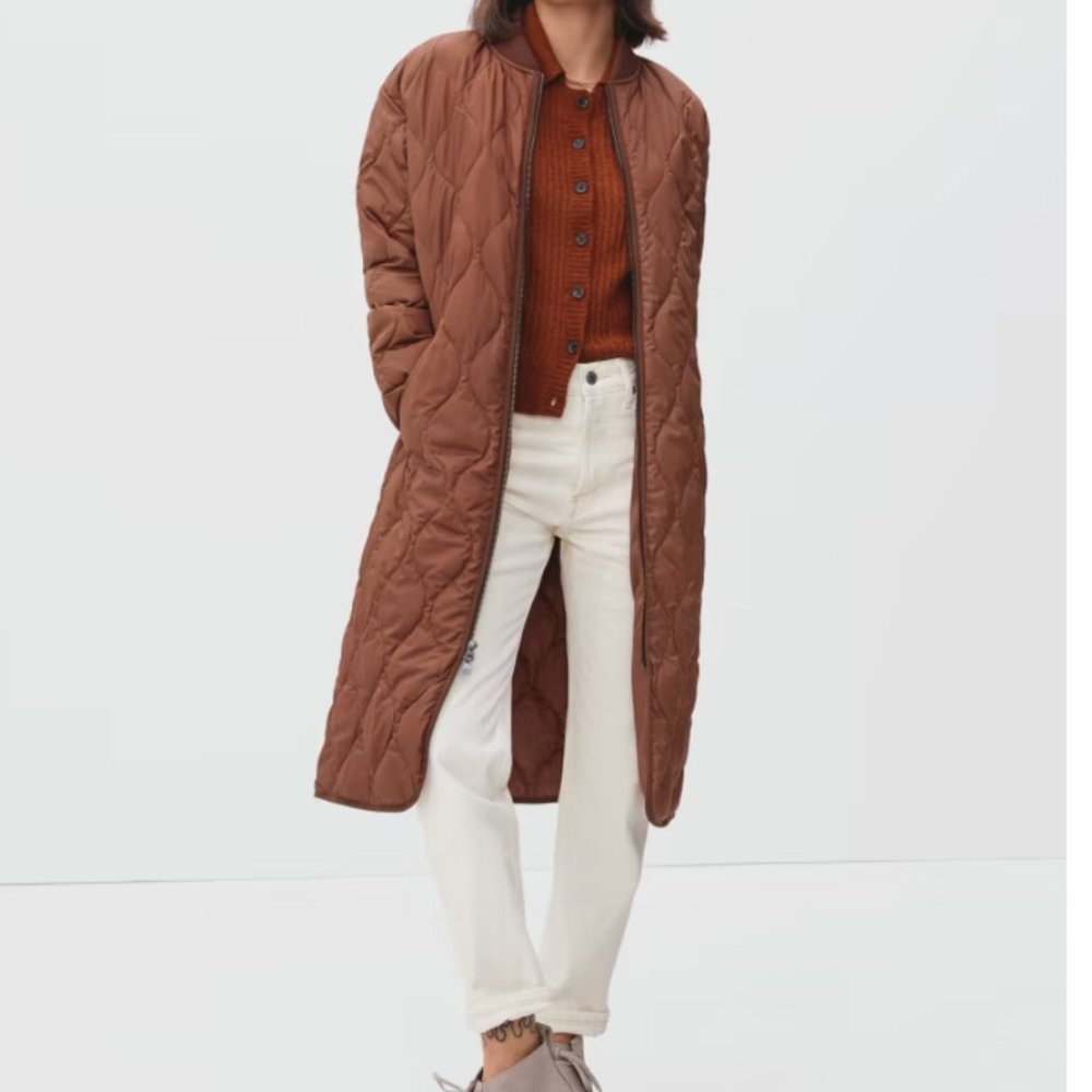 Everlane The ReNew Long Liner in Cinnamon